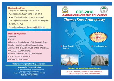 Gandhi Medical College Orthopaedic Education 2018 Dnb Orthopaedics Ms