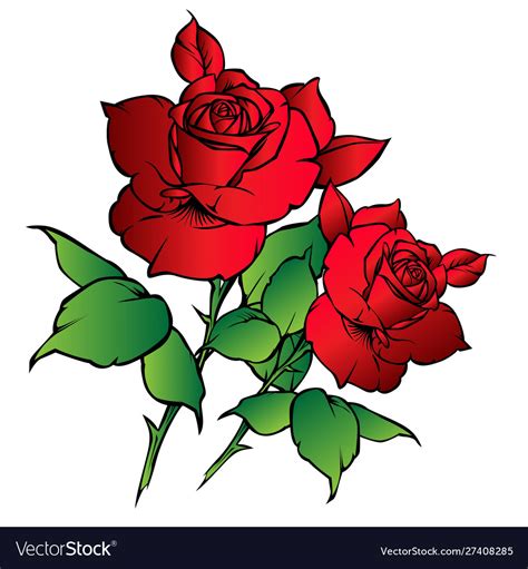 Rose Flower Red Cartoon 10 Royalty Free Vector Image
