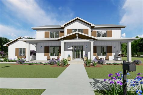 Two Story Craftsman House Plan With Main Floor Master 64487sc