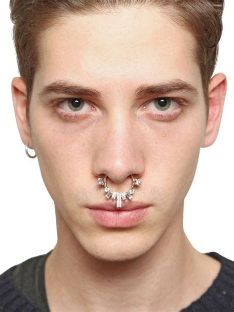 Men have sported this look for decades. Givenchy Swarovski Small Metal Nose Ring in Silver ...