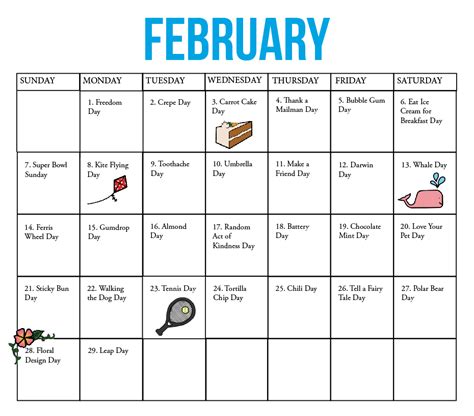 The Kirkwood Call Fun National Holiday Calendar February