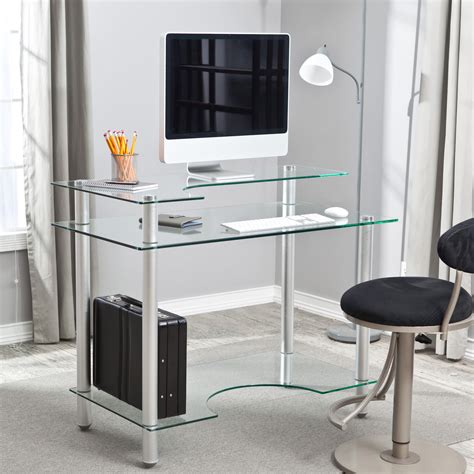 Search newegg.com for tempered glass case. Tier One Designs Clear Glass Computer Desk with Monitor ...