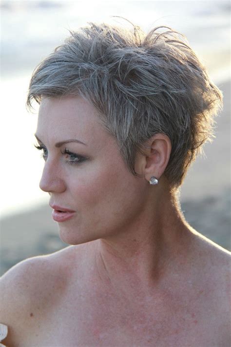A classic women's hairstyle combines the advantages of long curls and a haircut. 30 Easy Hairstyles for Women Over 50 | Short grey hair ...