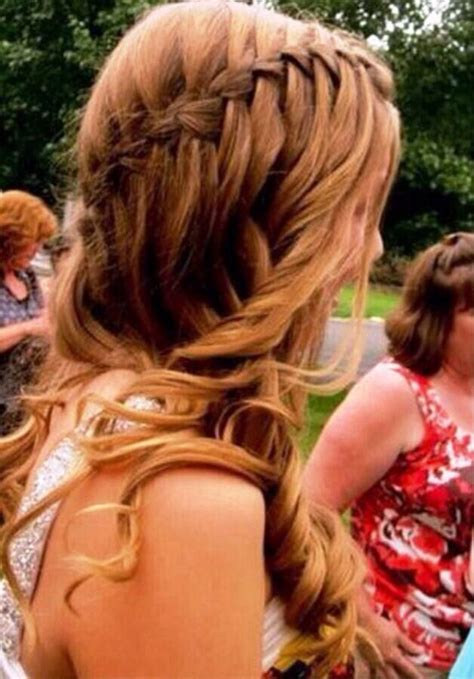 Waterfall Braid Braided Prom Hair Long Hair Styles