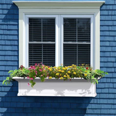 Mayne Yorkshire 12 In X 48 In Vinyl Window Box 4824w The Home Depot
