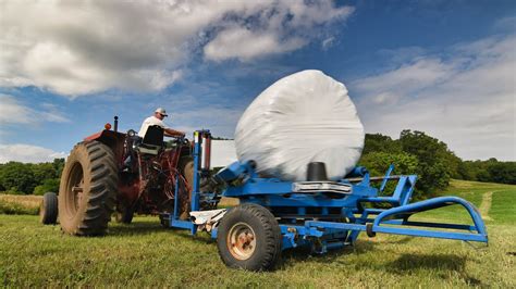 Wrapping 2nd Crop Hay Bales Youtube