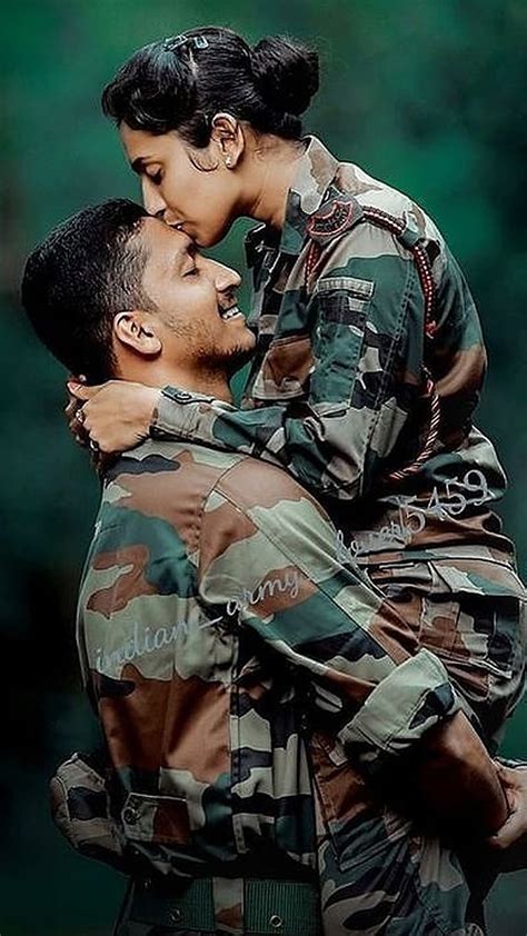 Indian Army Lover Forehead Kiss Couple Love Hd Phone Wallpaper Peakpx