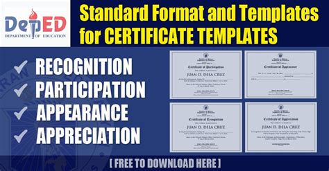Deped Cert Of Recognition Template Certificates Deped Tambayan