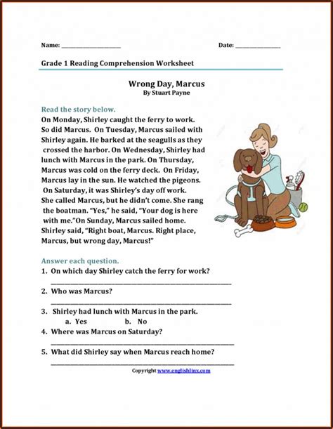 Free Reading Comprehension Key Stage 1 Worksheet Resume Template