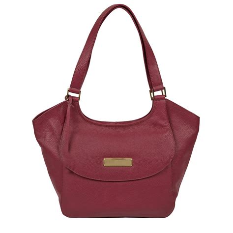 Large Burgundy Leather Shoulder Bag Handbag