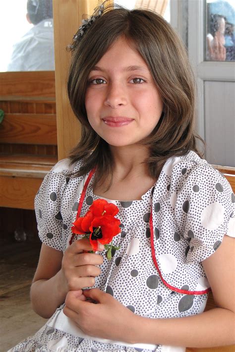 Young Turkish Girl With Flower Aboard Ferry From Akdamar Flickr