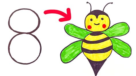 8 Den Arı Nasıl Çizilir Kolay Arı Çizimi Çocuklar İçin Kolay Sayılarla