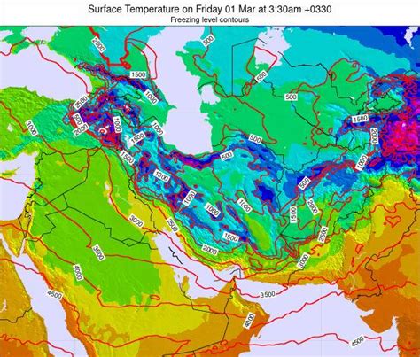 Azerbaijan Surface Temperature On Saturday 21 Aug At 430am Irdt