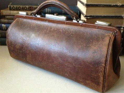 Antique France Woody Brown Leather Gladstone Doctors Etsy