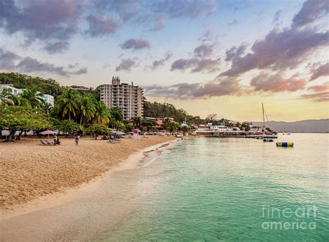Doctors Cave Beach At Sunset Montego Bay Saint James Parish Jamaica