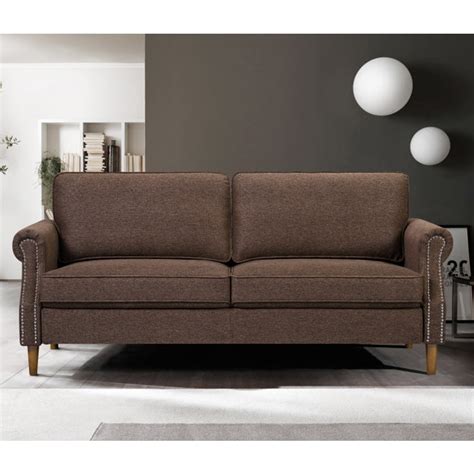 Kepooman 76 Modern Linen Farbic Loveseat Sofa Overstuffed Classically