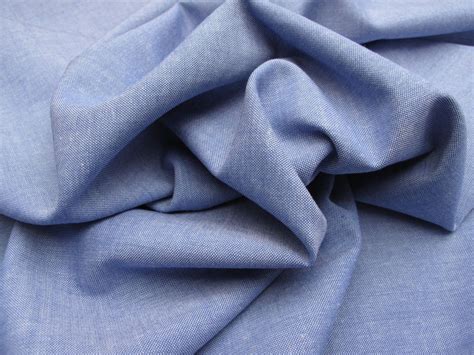 Cotton Chambray Blue Denim Fabric Making Shirts Dressmaking Fabric