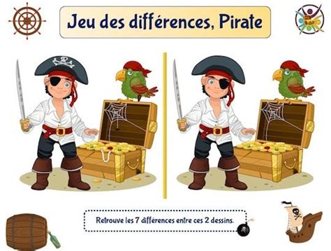 Jeu Des Diff Rences Le Tr Sor Des Pirates Un Anniversaire En Or