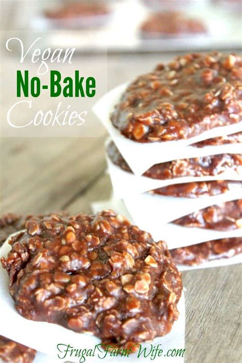 Some require minor substitutions, so check the recipe notes. Vegan No-Bake Cookies | The Frugal Farm Wife