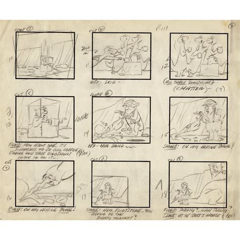 Rare Complete Storyboard For The Flintstones Episode Cinderella Stone