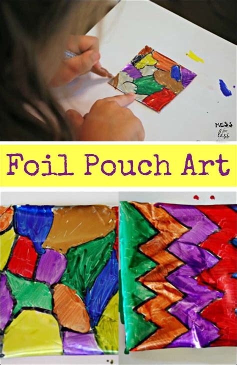 Kids Art Activity  Foil Pouch Art  Mess for Less