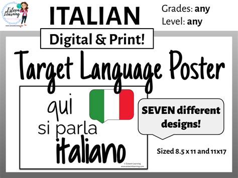 Italian Language Posters Teaching Resources