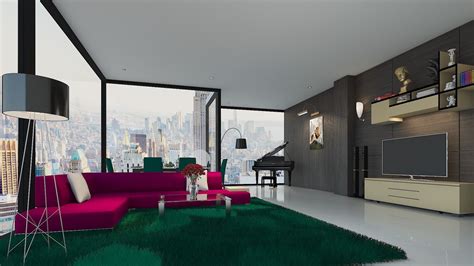 3d Model Skyscraper Living Room Interior Design Cgtrader