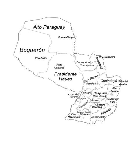Ciudades Mapa Del Paraguay Con Sus Departamentos Y Capitales My Xxx Hot Girl