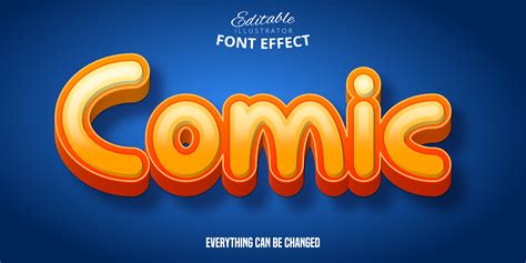 Comic 3d Orange Font Effect 963988 Vector Art At Vecteezy