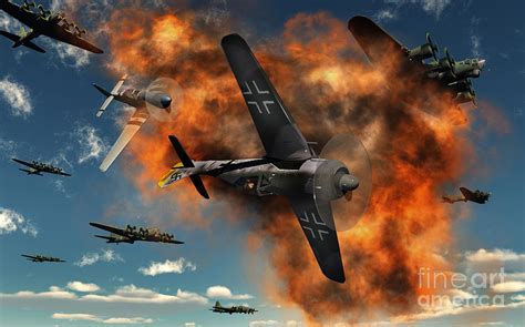 World War Ii Aerial Combat Digital Art By Mark Stevenson Fine Art America