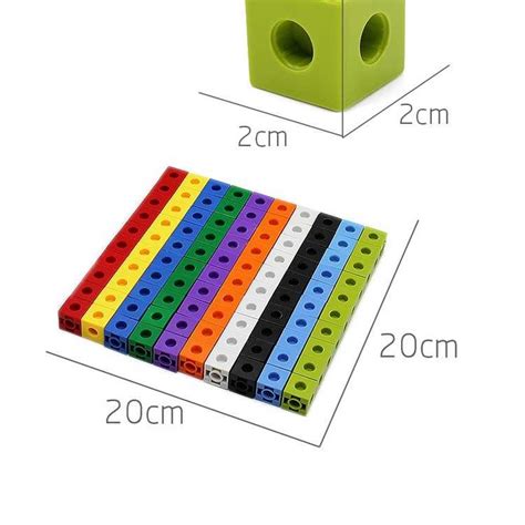 100pcs 2cm Math Linking Cubes Numberblocks Number Blocks Snap Cube Link