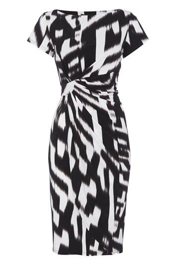 Online Exclusive Monochrome Abstract Print Dress Abstract Print Dress