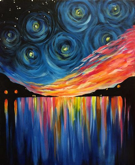 Sunset Starry Night Night Painting Art Inspiration Painting