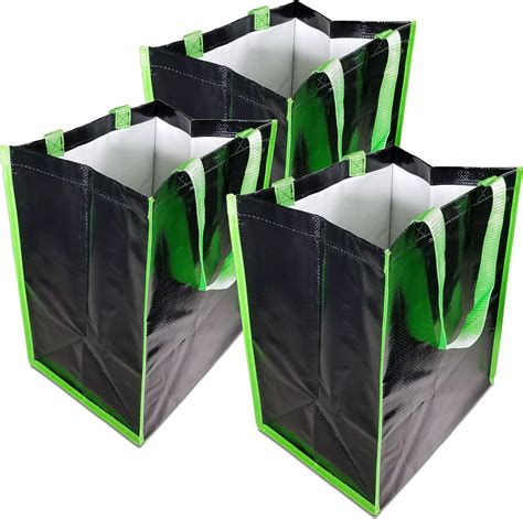 Reusable Grocery Bags 3 Pack Extra Heavy Duty 60 Pound Capacity Shopping Tote Bag With Strong
