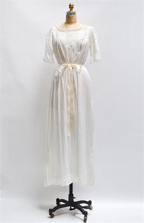 Age Of Innocence Gown Antique 1910s Nightgown Edwardian Night Dress Night Gown Edwardian
