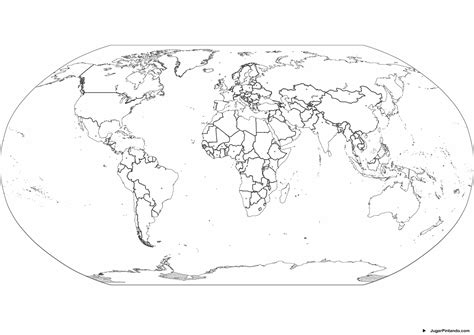 Mapa Mundi Para Imprimir E Colorir