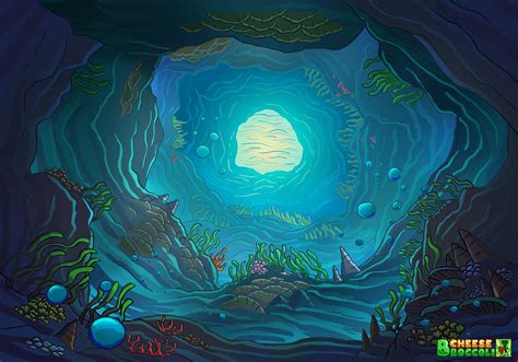 Underwater Cave By Michiel Van Den Heuvel Underwater Drawing