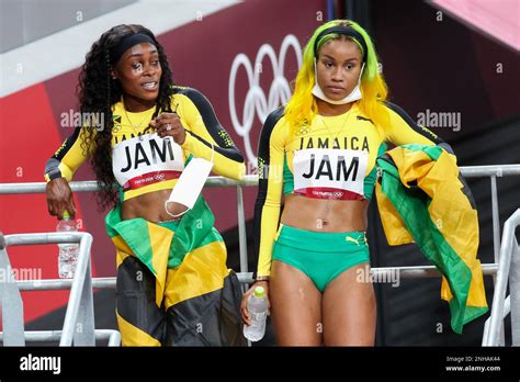 Aug 06 2021 Tokyo Japan Briana Williams Elaine Thompson Herah Shelly Ann Fraser Pryce And