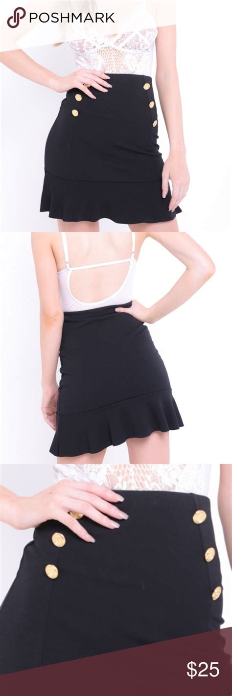 ARRIVING MONDAY Simply Sexy Frill Hem Skirt IMPORTED FROM THE UK Sexy Yet Fun Button Detailed