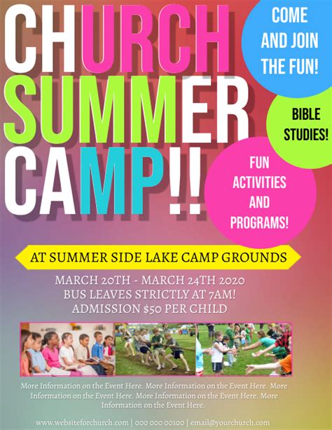 Church Summer Camp Event Flyer Template Postermywall