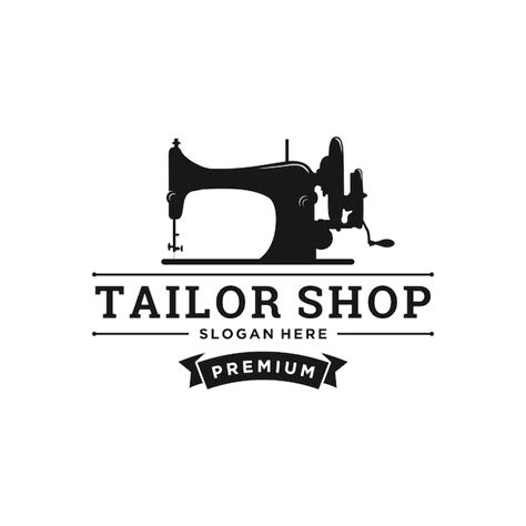 Vintage Tailor Shop Logo Design Premium Vector