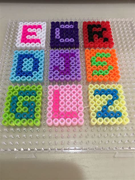 Small Keychain Alphabet Perler Beads Designs Hama Beads Design