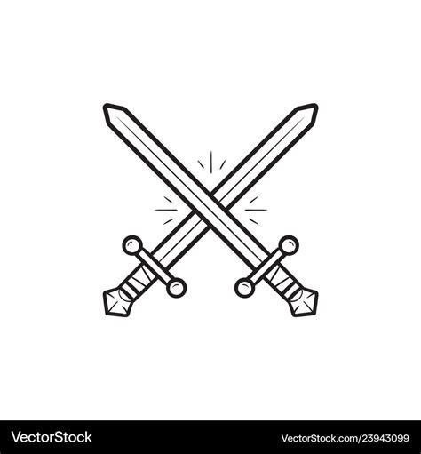 Two Crossed Swords Hand Drawn Outline Doodle Icon Vector Image My Xxx Hot Girl