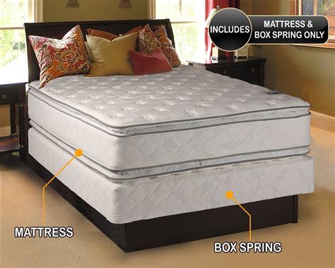 natural sleep full size medium soft pillowtop mattress and box spring set double sided sleep