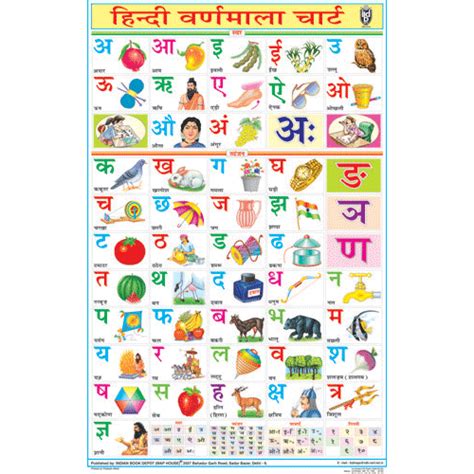 Hindi Alphabet Chart Size 50 X 75 Cms