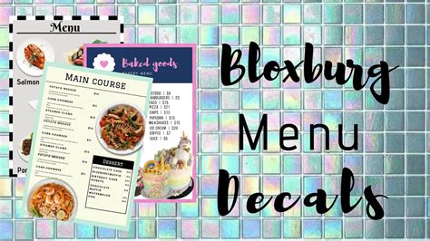 Menu Sign Cafe Bloxburg ID Codes
