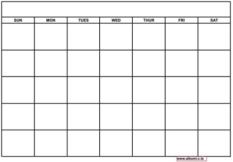 10 Blank Calendar Grid Collection 2015 To Print 2016 Blank Calendar