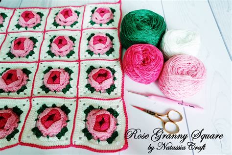 Natassia Journal Crochet Tutorial Merajut Rose Granny Square