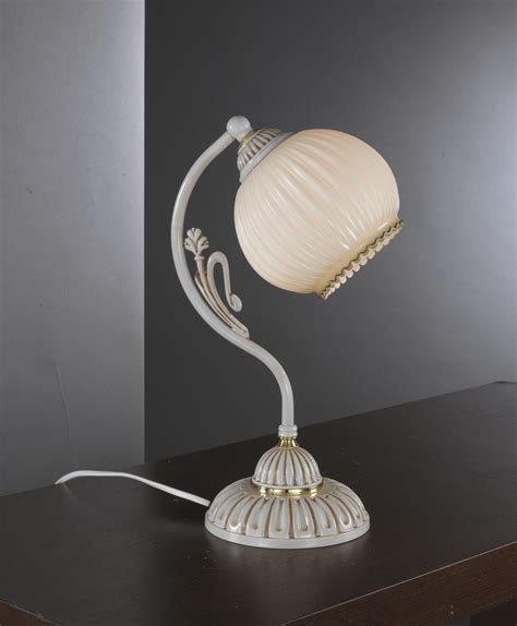 Small Bedside Lamp With Blown Ivory Glass Reccagni Store