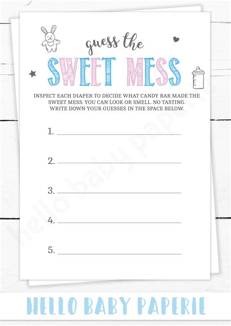 Gender Reveal Guess The Sweet Mess Gender Reveal Games Gender Reveal Gender Reveal Party Games